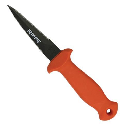 Stubby Knife (STANDARD) Safety Orange Handle / Black Teflon Coate