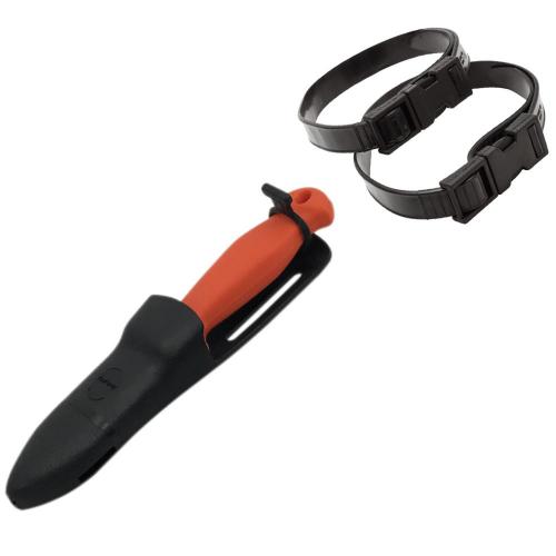 Stubby Knife (STANDARD) Safety Orange Handle / Black Teflon Coate