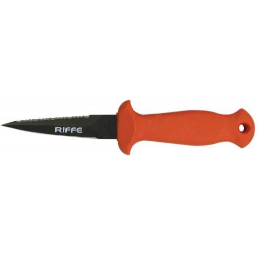 Stubby Knife (DELUXE) Safety Orange Handle / Black Teflon Coated