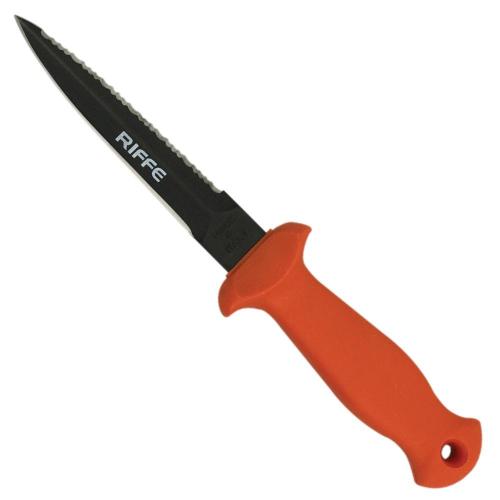 Spearfisher's Knife (STANDARD) Safety Orange Handle / Black Teflo