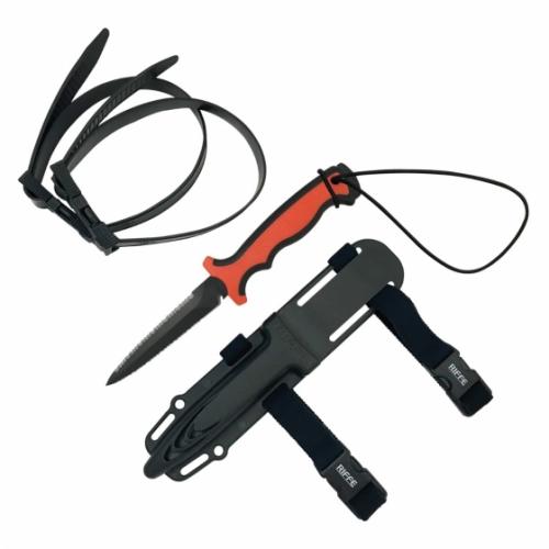 Wrangler Knife (Dual Serration) Safety Orange/Black Handle / Black