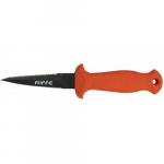 Spearfisher's Knife (DELUXE) Safety Orange Handle / Black Teflon