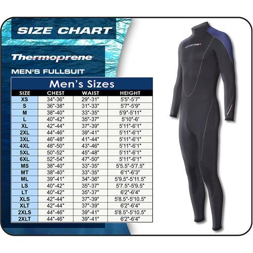 Men's Thermoprene Back Zip Jumpsuit 3mm 2XL