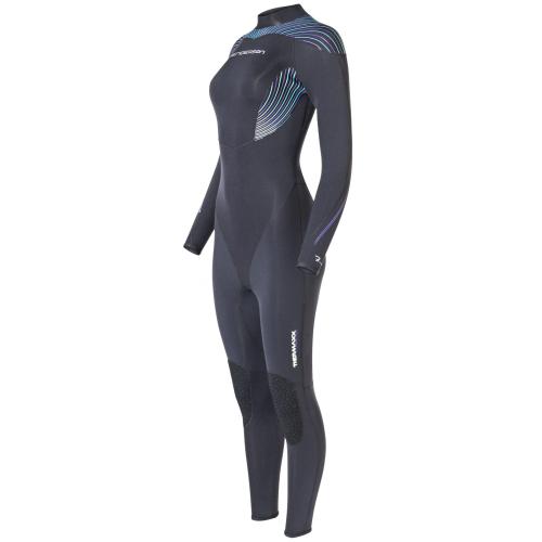 TherMaxx Women's 3mm Wetsuit - Black with Purple and Green Stripe