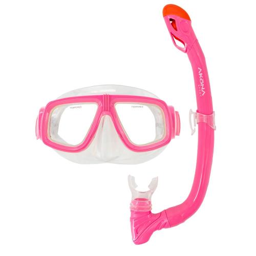 Junior Mask and Snorkel Set - Neon Pink