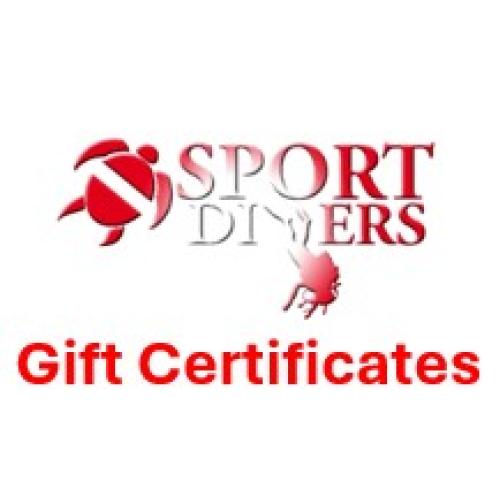 Gift certificates can be used for class, gear, trips, and service
