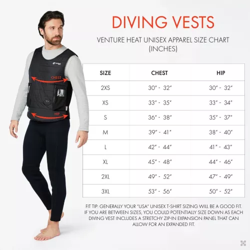 Venture Heat SPORT V3 Waterproof Heated Diving Vest - M