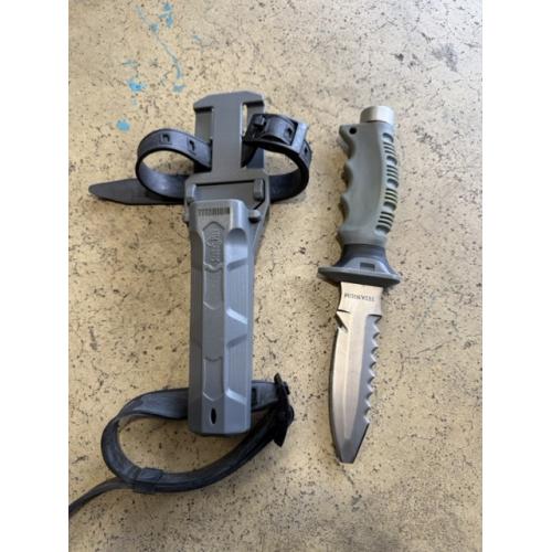 Scuba Max Titanium Drop Point Knife w/sheath