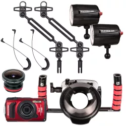 OM TOUGH TG-7 WIDE ANGLE KIT W/ DOME, STROBES & CAMERA