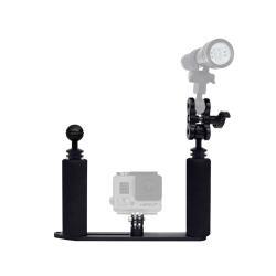 BIG BLUE GOPRO DUAL ARM TRAY W/SINGLE DUAL MOUNT