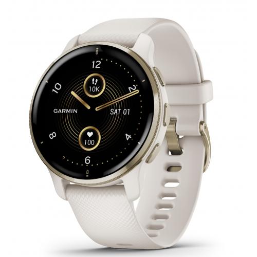 Venu® 2 Plus, Cream Gold Stainless Steel Bezel with Ivory Case