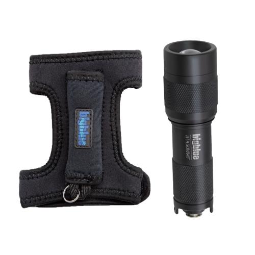 Bigblue AL450NMT-II Black Dive Light – 450 Lumen Narrow Beam LED with Tail Switch