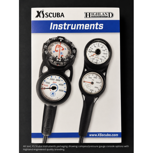 XS Scuba GA110 QuikVu Pressure Gauge with Braided HP Hose