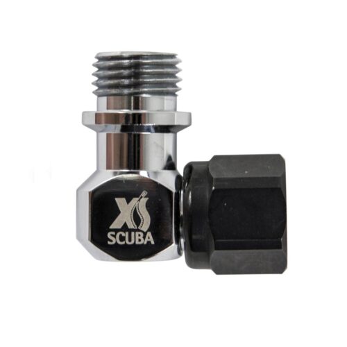 XS Scuba 90 Degree Right Angle Adapter for Regulator Hose (Elbow Fitting)