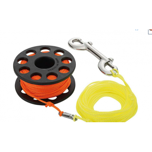 Finger Spool with Stainless Steel Clip 30M Steel Clip Orange