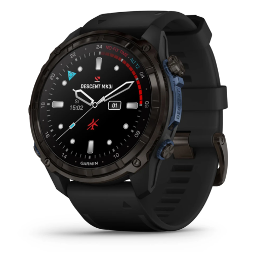 Descent Mk3i – 51 mm Carbon Gray DLC Titanium with Black Silicone Band