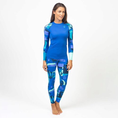 WOMEN'S HYDRO LEGGINGS BLUE PATTERN XL