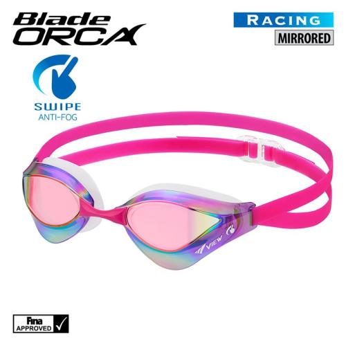 CA SWIPE BLADE ORCA MIRRORED GOGGLE, CLEAR/DARK PINK