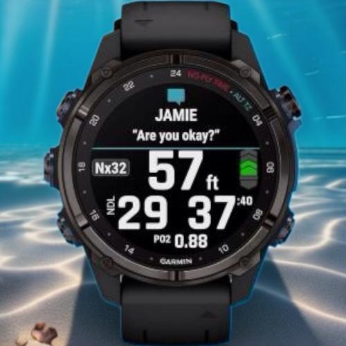 GARMIN MK3i 43mm CARBON GRAY DLC TITANIUM W BLACK SILICONE BAND- Display Open Box