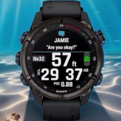 GARMIN MK3i 43mm CARBON GRAY DLC TITANIUM W BLACK SILICONE BAND- Display Open Box