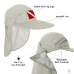 EMBROIDERED FLAG LONG BILL DIVE FLAG SUN HAT