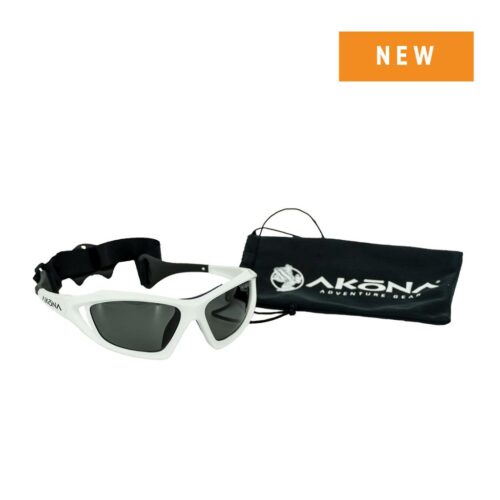 AKONA Mesa Polarized Sunglasses White with Microfiber Bag