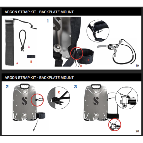 SCUBAPRO Argon Strap Kit, BP Mount