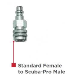 Inflator Adapter - Standard Female to ScubaPro Male Inflator Adapter - Standard Female to ScubaPro Male