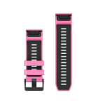 Band, QuickFit 26mm, Black Silicone w/Extra Long Adjustment Strap