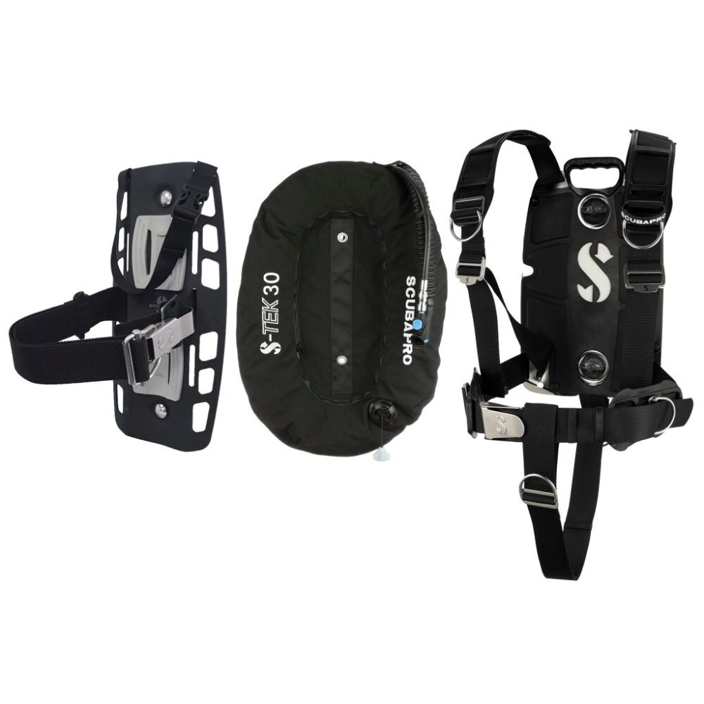 S-TEK Donut Wing 30 + S-TEK Pro Harness SS + Single Tank Adapter