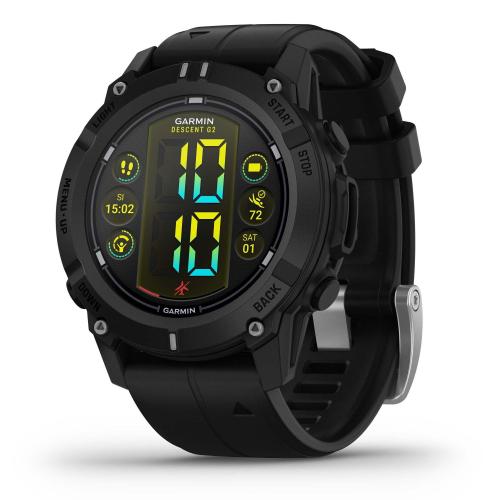 Garmin Descent G2, Black with Black Band - Premium Dive Computer & Smartwatch