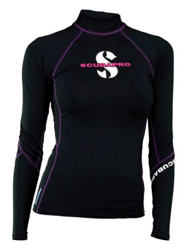Onyx RashT-Flex Womens, Long Sleeve (UPF80)- Black/Purple