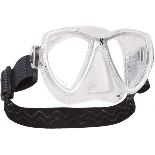 Synergy Mini Mask  w/ Comfort Strap -White/Silver - Clear Skirt