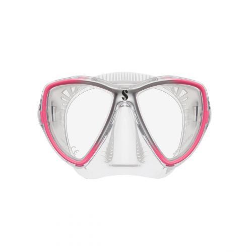 Synergy Mini Mask  w/ Comfort Strap -Pink/Silver - Clear Skirt
