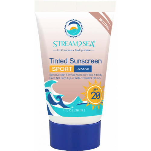 Stream2Sea Tinted Sunscreen for Face and Body Sport SPF 20