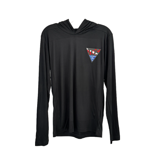 TDS hooded rash guard, Black, S