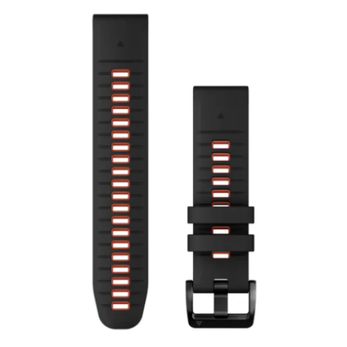 Band, QuickFit 22mm, Black/Flame Red Silicone