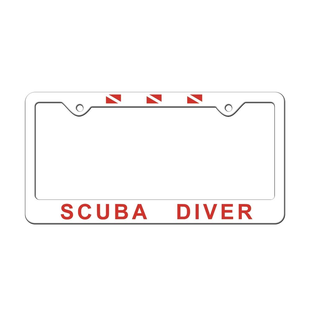 Plastic License Plate Frame Scuba Diver