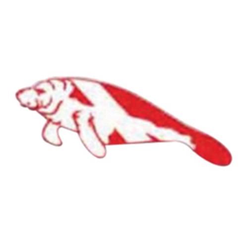 Marine Sports Manatee Decal 8 Inch Red/White