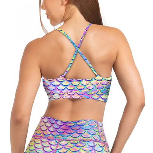 Eco-friendly Psychedelic Mermaid Bikini Sports Bra Hybrid