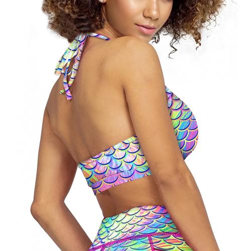 Eco-friendly Psychedelic Mermaid Bikini Sports Bra Hybrid