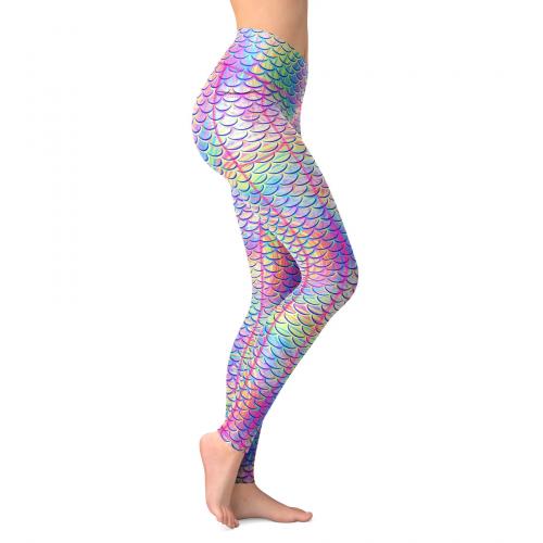 Eco-Friendly Psychedelic Mermaid Contour Leggings