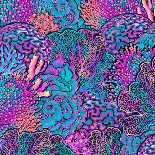 Eco-Friendly Coral Kaleidoscope Rashguard