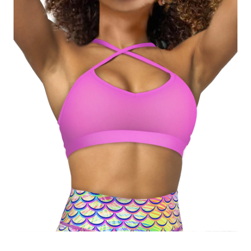 Eco-friendly Sunset Pink Bikini Sports Bra Hybrid
