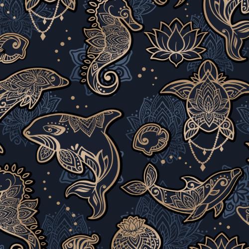 Eco-Friendly Ocean Mandala Contour Leggings