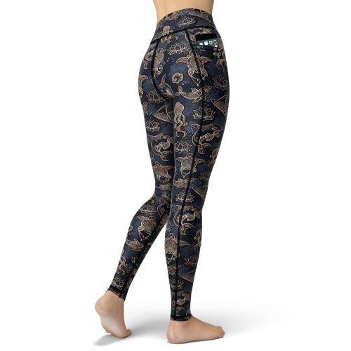 Eco-Friendly Ocean Mandala Contour Leggings