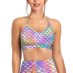 Eco-friendly Psychedelic Mermaid Bikini Sports Bra Hybrid