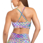 Eco-friendly Psychedelic Mermaid Bikini Sports Bra Hybrid