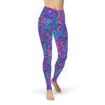 Eco-Friendly Coral Kaleidoscope Contour Leggings