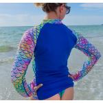 Eco-friendly Psychedelic Mermaid Zip-Up Rashguard